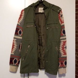 Thread & Supply Olive Army Green Southwest Aztec Tribal Jacket